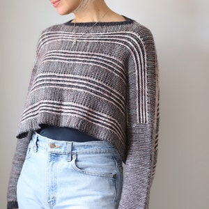 Railroad Pullover Brioche Knitting Pattern PDF