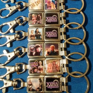 Xena Warrior Princes Custom Double Image Italian Mega Link Charm Key Chain Keychain Lucy Lawless Renee O&#39;Connor XWP