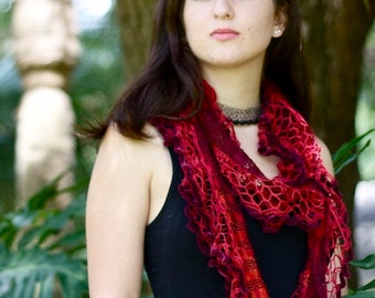 Infinity Scarf Necklaces/Choker, Wire Crochet, Earth-tones/Jewel-tones/Wood Beads/ Bamboo beads/ Crystals