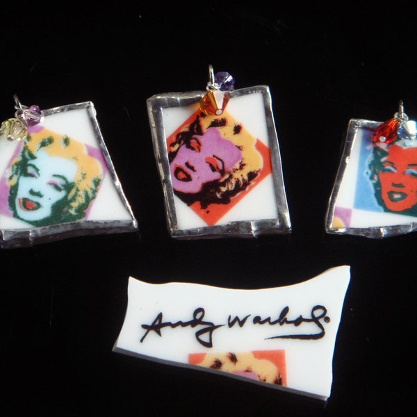 Marilyn Monroe pendentif, Image d'Andy Warhol, Broken China, Picassiette