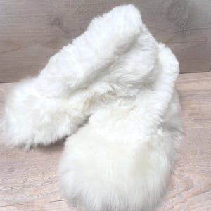 Luxury alpaca slippers – 100% fur- unisex slippers- winter slippers – fluffy fur slippers – very soft touch - size us 10 woman size euro 42