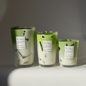 Iced Matcha Latte Kerze I handgefertigt I Duftkerze mit Eiswürfeln I Geschenkidee I 3 verschiedene Größen
