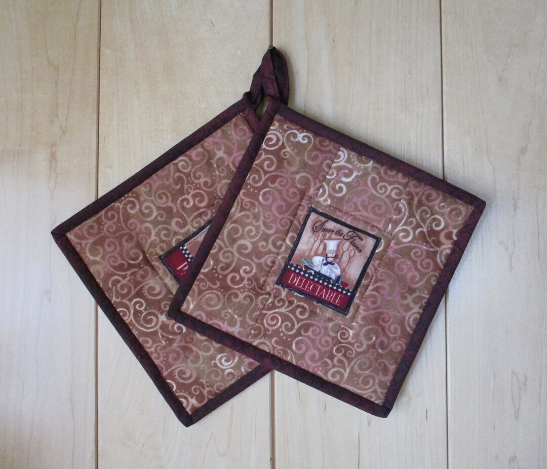 Quilted Potholders delectable Pasta Heat Resistant Fabric Trivets