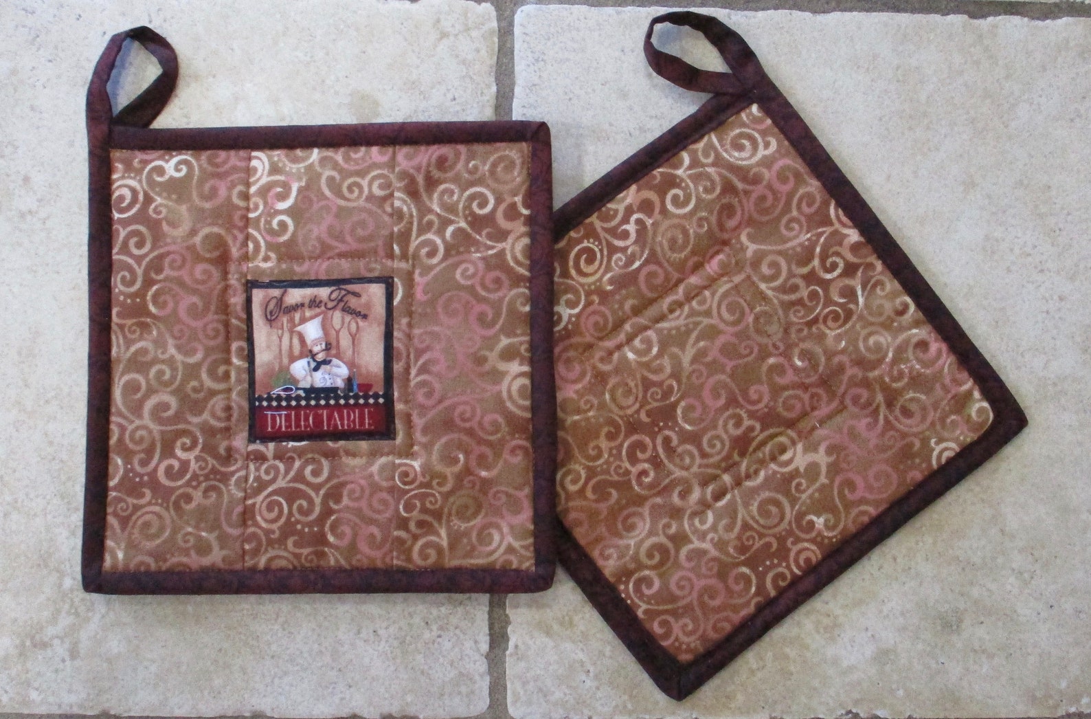 Quilted Potholders delectable Pasta Heat Resistant Fabric Trivets