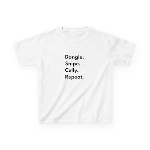 Youth Sports Tee - Dangle Snipe Celly Repeat, Kids Casual Shirt, Hockey Fan Gift, Activewear for Boys and Girls, Sportswear, Summer Outfit