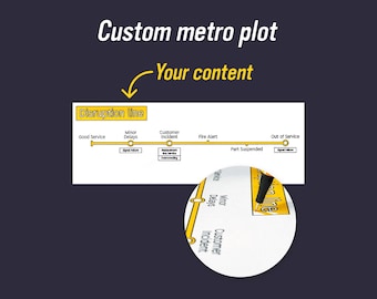 Custom metro line map—Pen plotter art on card—Machine-drawn decor transport transit train diagram print unique novelty gift technical design