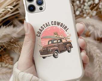 Funda para teléfono con vaquera costera, funda Western Whimsy, funda para teléfono costera, funda para teléfono con vaquera, regalo para ella, regalo único, funda para teléfono con vaquera