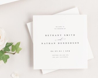 Bethany Wedding Programs - Deposit - Ceremony Program - Event Program - Booklet Program - Square Program - Flat Program