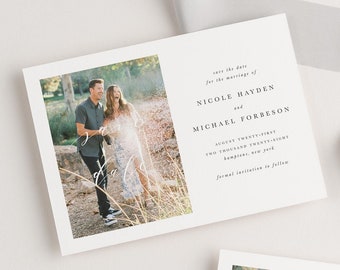 Photo Save the Date Cards - Nicole Save the Date - Deposit - Wedding Save the Dates - Script, Large Names, Blue Wedding, Romantic, Vellum