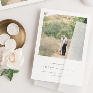 Poppy photo save the date card