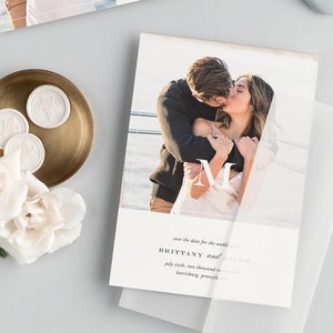 Monogram Photo Save the Date Cards: Modern Wedding Invitations