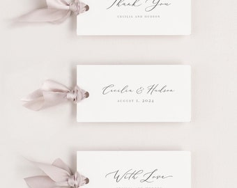 Cecilia Wedding Favor Tags - 2x4", 1.5x3.5", or 2x2" - Gift Tags