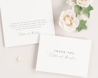 Cartões de agradecimento de casamento Ophelia - Cartões de agradecimento de casamento - Notas de agradecimento - Notas de agradecimento de casamento - Obrigado de casamento
