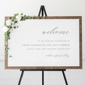 Chloe Wedding Welcome Sign 20x30 or 24x36 image 1