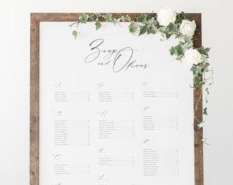 Zoey Wedding Seating Chart - 20x30" or 24x36" - Seating Chart for Wedding