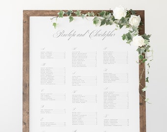 Penelope Wedding Seating Chart - 20x30" or 24x36" - Seating Chart for Wedding