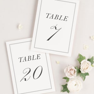 Simply Classic Table Numbers 4x6 Wedding Table Numbers image 1