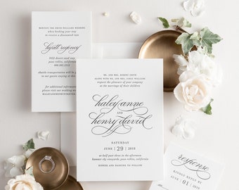 Haley Letterpress Wedding Invitations - Deposit