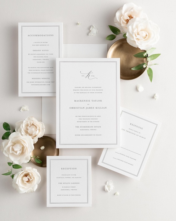 Formal Dress Code On Semi Formal Wedding Invitation Wording Printed 5X7  Simple Wedding Invitation, Simple Modern
