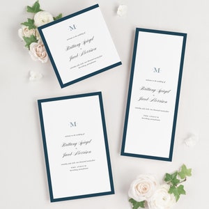 Upscale Monogram Wedding Programs Deposit Ceremony Program Event Program Booklet Program Square Program Flat Program image 2