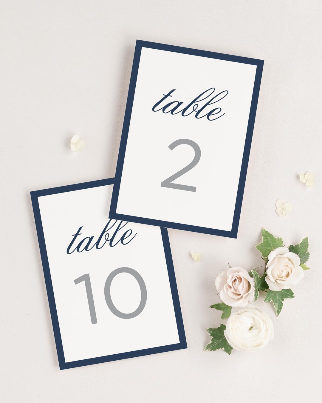 Modern Wedding Table Numbers: Border, 4x6