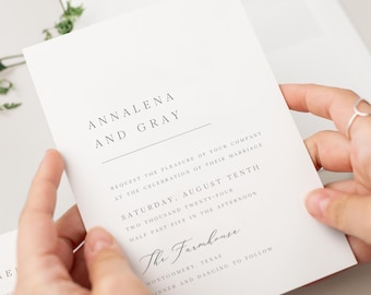 Simple Wedding Invitations: Romantic, Modern Annalena Design