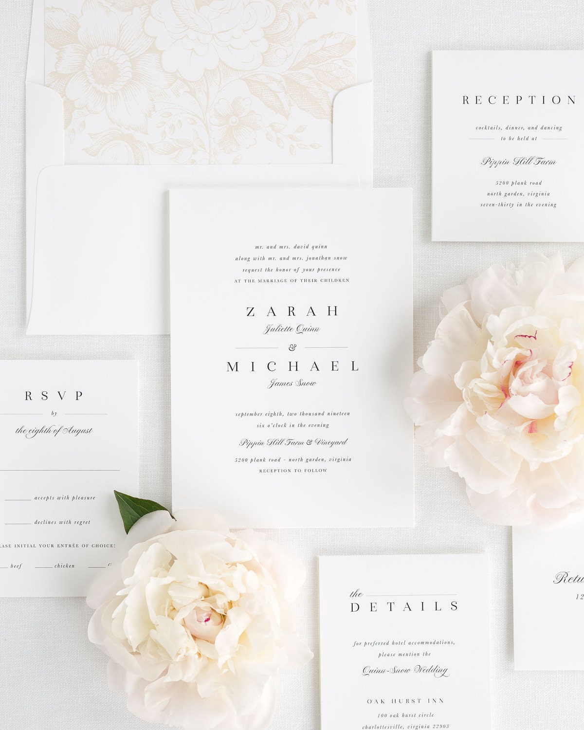 Zarah Wedding Invitations - Sample