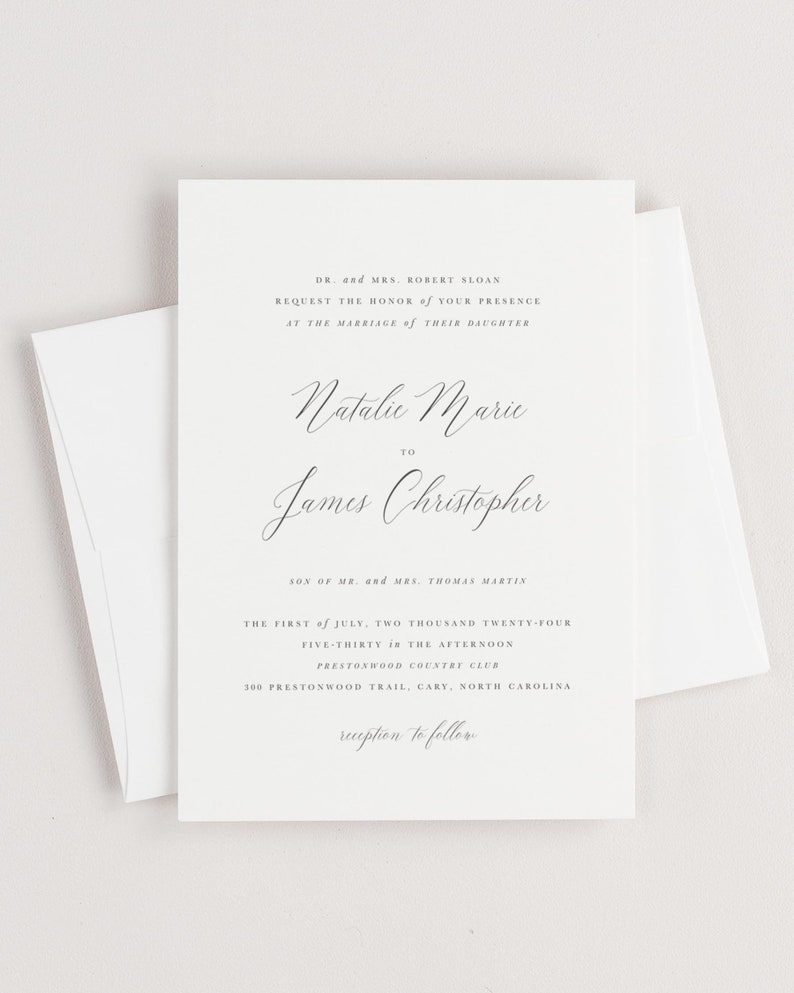Natalie Ribbon Wedding Invitation Deposit - Etsy