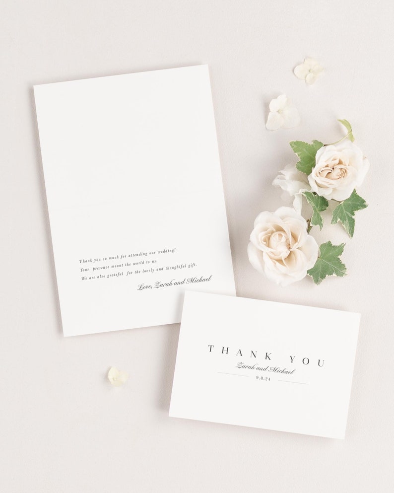 Cartões de agradecimento de casamento Zarah - Notas de agradecimento de casamento - Obrigado de casamento imagem 1