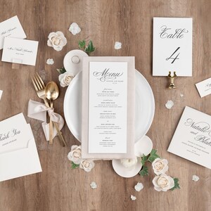 Classic Script Dinner Menus Wedding Menus Event Menus image 2