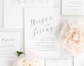 Ethereal Calligraphy Wedding Invitations - Sample