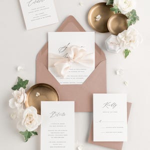 Rose Quartz Wedding Invitations: Custom Sienna Design
