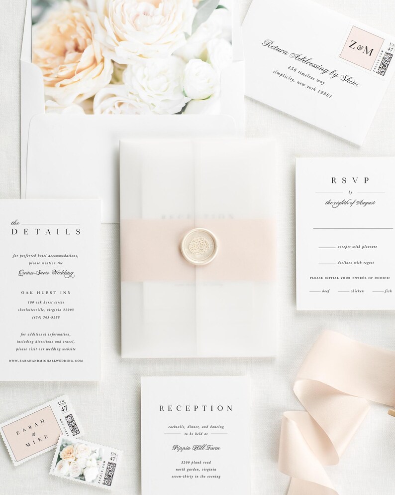 Zarah Floral Wedding Invitations Deposit