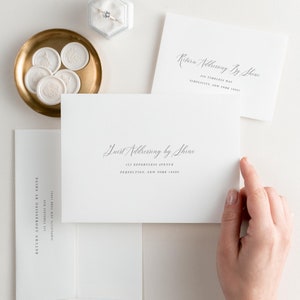 Natalie Letterpress Wedding Invitations Sample Script, Classic, Custom Styling, Timeless, Modern, Romantic, Ribbon, Vellum image 6
