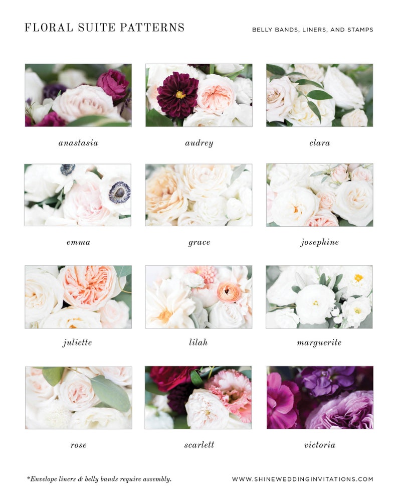 Rachel Floral Wedding Invitations Deposit