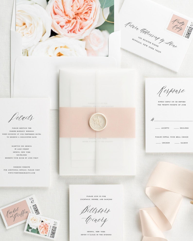 Rachel Floral Wedding Invitations Deposit