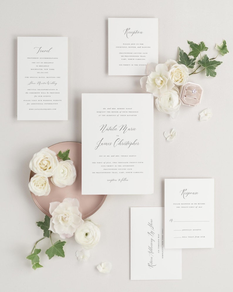 Natalie Ribbon Wedding Invitation Deposit - Etsy