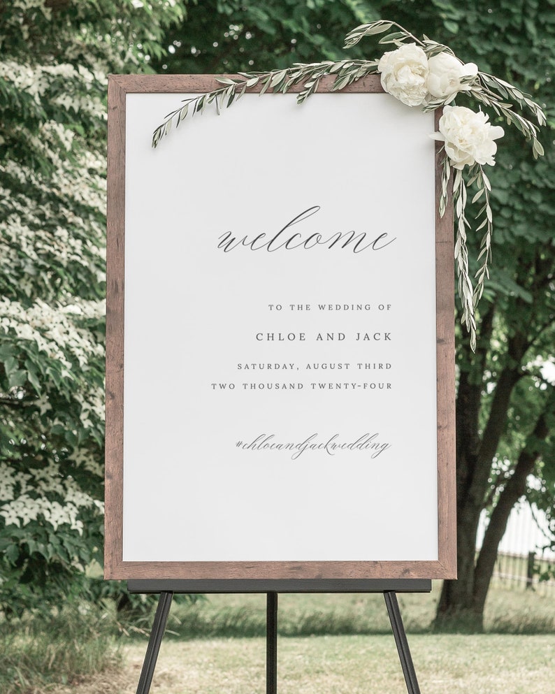 Chloe Wedding Welcome Sign 20x30 or 24x36 image 2