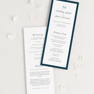 Upscale Monogram Wedding Programs Deposit Ceremony Program Event Program Booklet Program Square Program Flat Program image 4