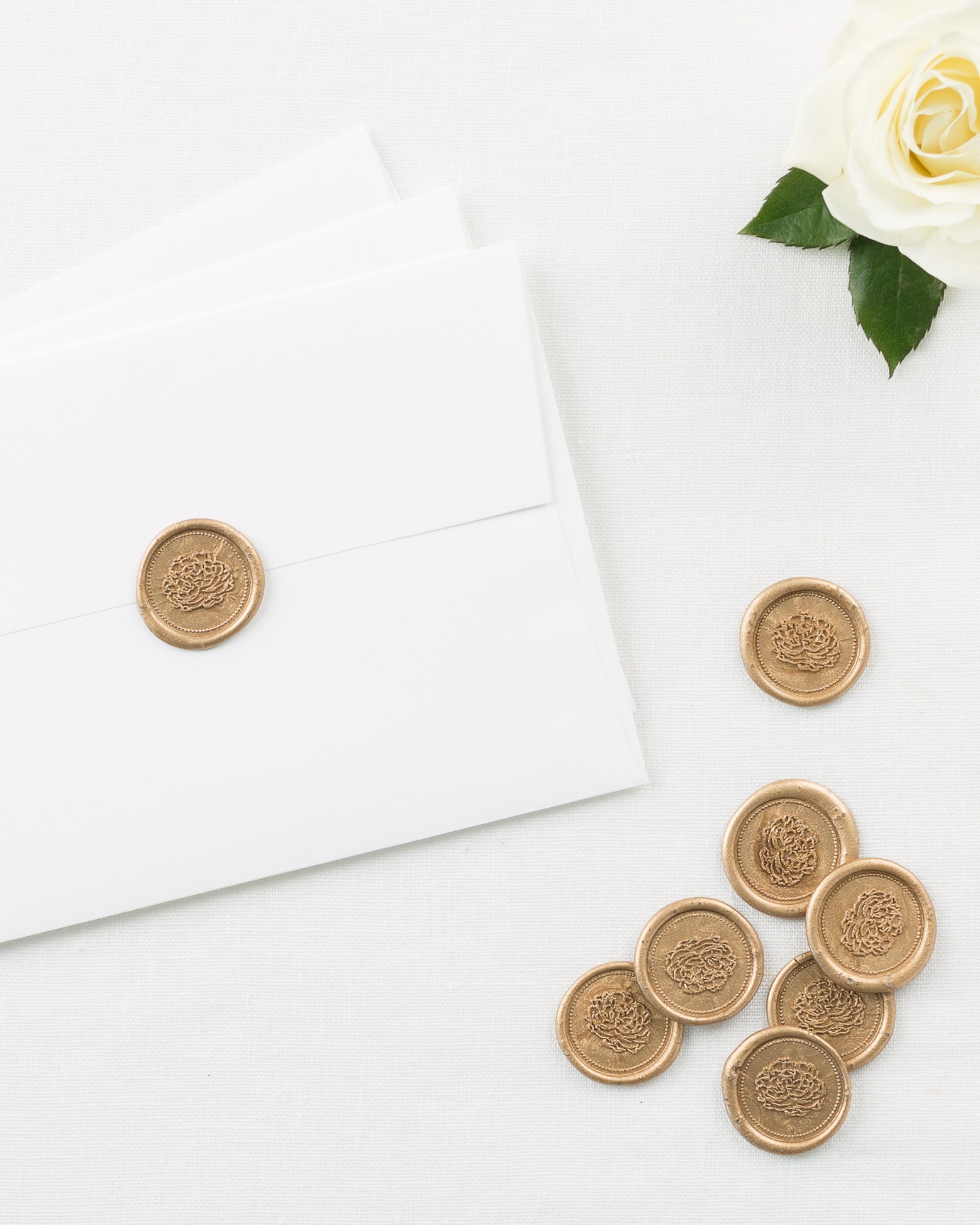 Golden wax seal, premium gold envelope stamp. Realistic royal
