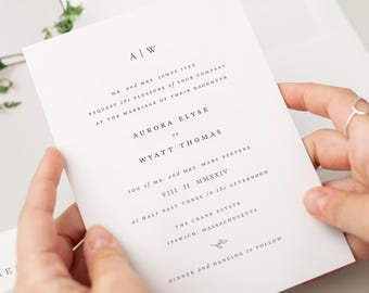 Monogram Wedding Invitations: Simple Classic Custom Design