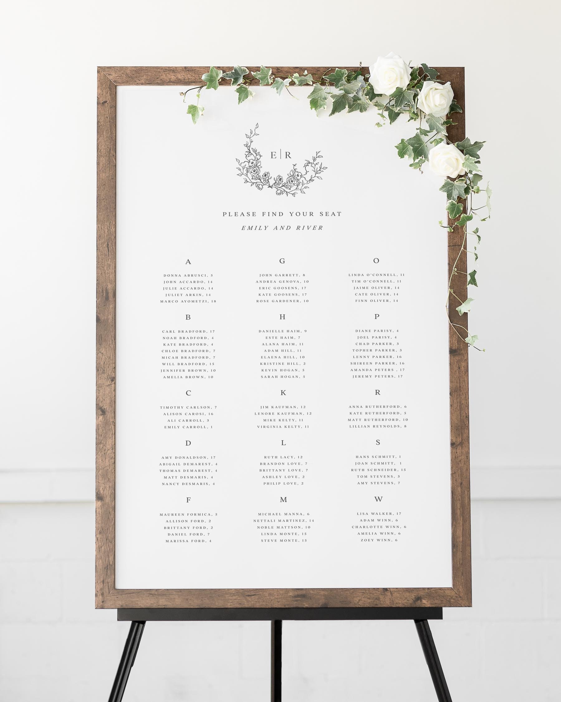 Wildflower Table Plan cards | Seating