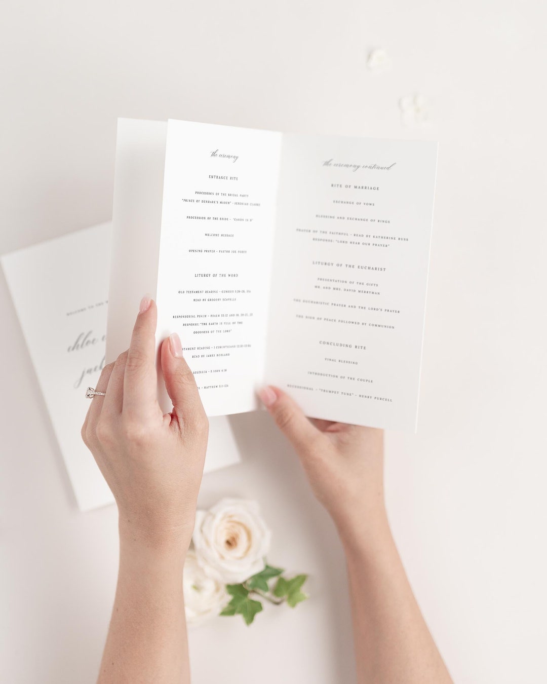 Chloe Wedding Program: Script Font, Flat or Booklet - Deposit - Etsy