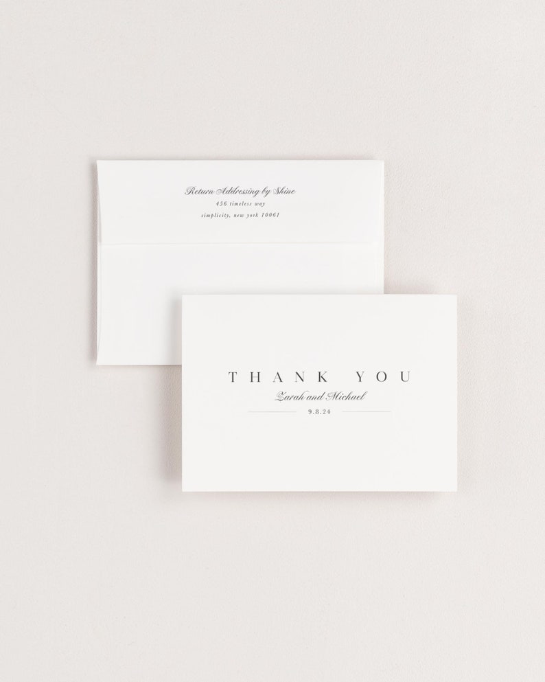 Cartões de agradecimento de casamento Zarah - Notas de agradecimento de casamento - Obrigado de casamento imagem 2