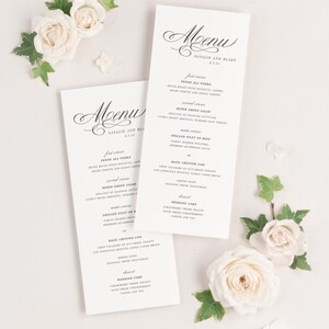 Classic Script Dinner Menus Wedding Menus Event Menus image 4