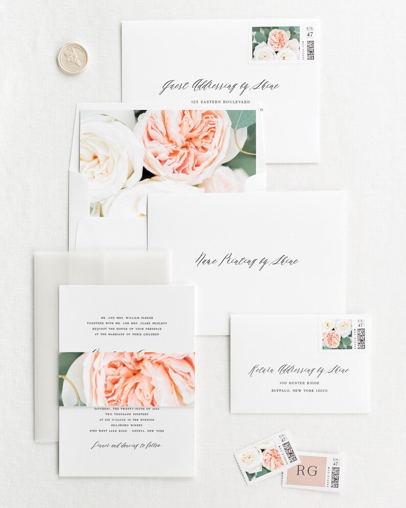 Rachel Floral Wedding Invitations Deposit
