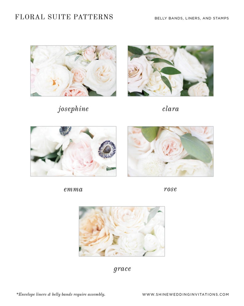 Zarah Floral Wedding Invitations Deposit
