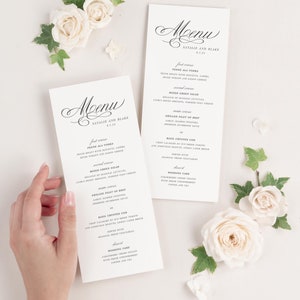 Classic Script Dinner Menus Wedding Menus Event Menus image 5