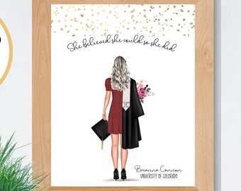 Graduation Print, Custom Graduation Gift, High School, College