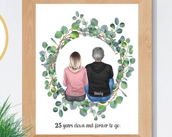 Custom Couples Print, Anniversary or Birthday Gift Idea